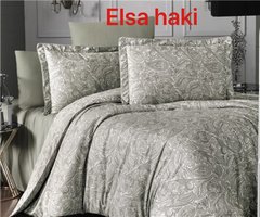 Євро комплект постільної білизни Altinbasak жаккард Elsa haki