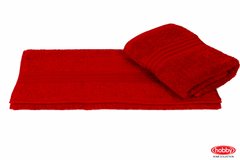 Махровий рушник для обличчя та рук HOBBY RAINBOW Kirmizi 50*90 червоний 500г/м2
