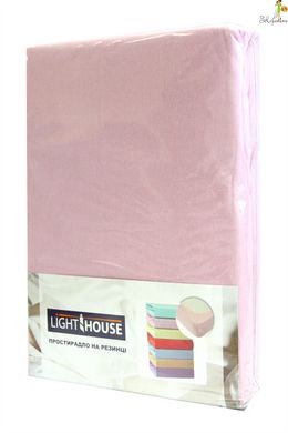Простирадло на резинці трикотажне LightHouse 160*200+25 т.рожевий